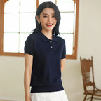 WinvyNee Summer Women's Clothing Cotton T-shirt Short Half Sleeve Polo Collar Clothes Solid Casual Pullover Female Top A1522006 - Matrix-studios.com