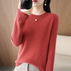 2026 Women Sweaters Autumn Winter Long Sleeve Pullovers O-neck Stripe Warm Pullover Korean Fashion Bottoming Shirts Loose Jumper - Matrix Studios