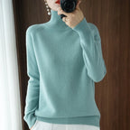 Autumn Winter Mock-Neck Merino Wool Pullover Basic Casual Cashmere Sweater Comfort Womes Raglan Sleeve Clothing Tops - Matrix Studios