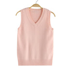 Preppy Style Teenager School Girls Uniform Sleeveless Sweaters Knitted Vest Students Y2K Lolita Pullover Waistcoat Women JK Tops - Matrix Studios