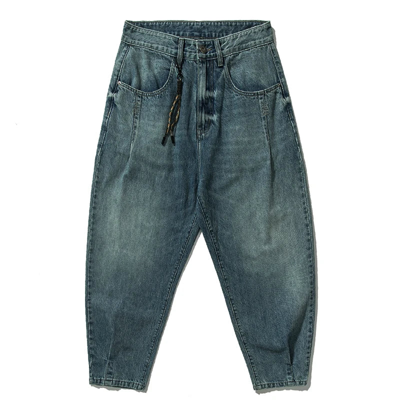 American Vintage High Quality Denim Cargo Pants Men Clothing Streetwear Loose Skate Jeans Harajuku Casual Harem Trousers Male - Matrix Studios