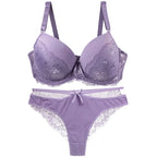 Nouvell Seamless Sexy Lace Pus Up Bras Panties Sets 34/75 36/80 38/85 40/90 42/95 44/100 BCDE Underwear Plus Size Lingerie - Matrix-studios.com