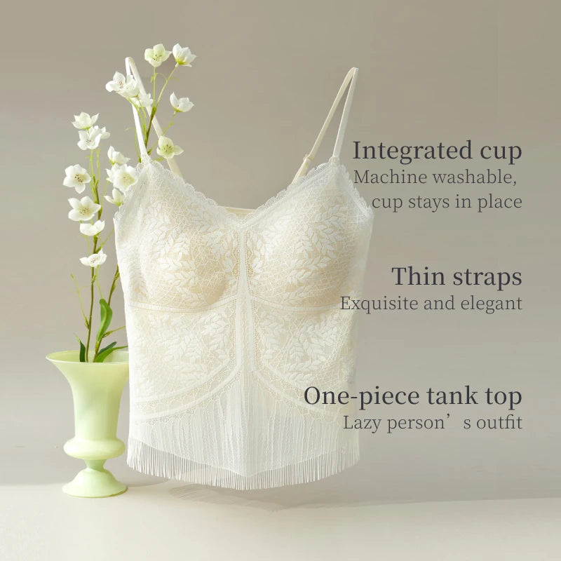 SUJIIN Sexy Lace Camisole Tank Tops Women 2026 Summer Sleeveless Beautiful Back Top Lady Simple Casual Tees Woman Clothing XD001 - Matrix-studios.com