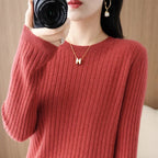 2026 Women Sweaters Autumn Winter Long Sleeve Pullovers O-neck Stripe Warm Pullover Korean Fashion Bottoming Shirts Loose Jumper - Matrix Studios
