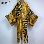 WINYI Kimono Africa Boho Print Caftans Beach Swimwear 2023 Elegant Cardigan Sexy Holiday Maxi Beach Wear Swimsuit Summer Dress - Matrix Studios