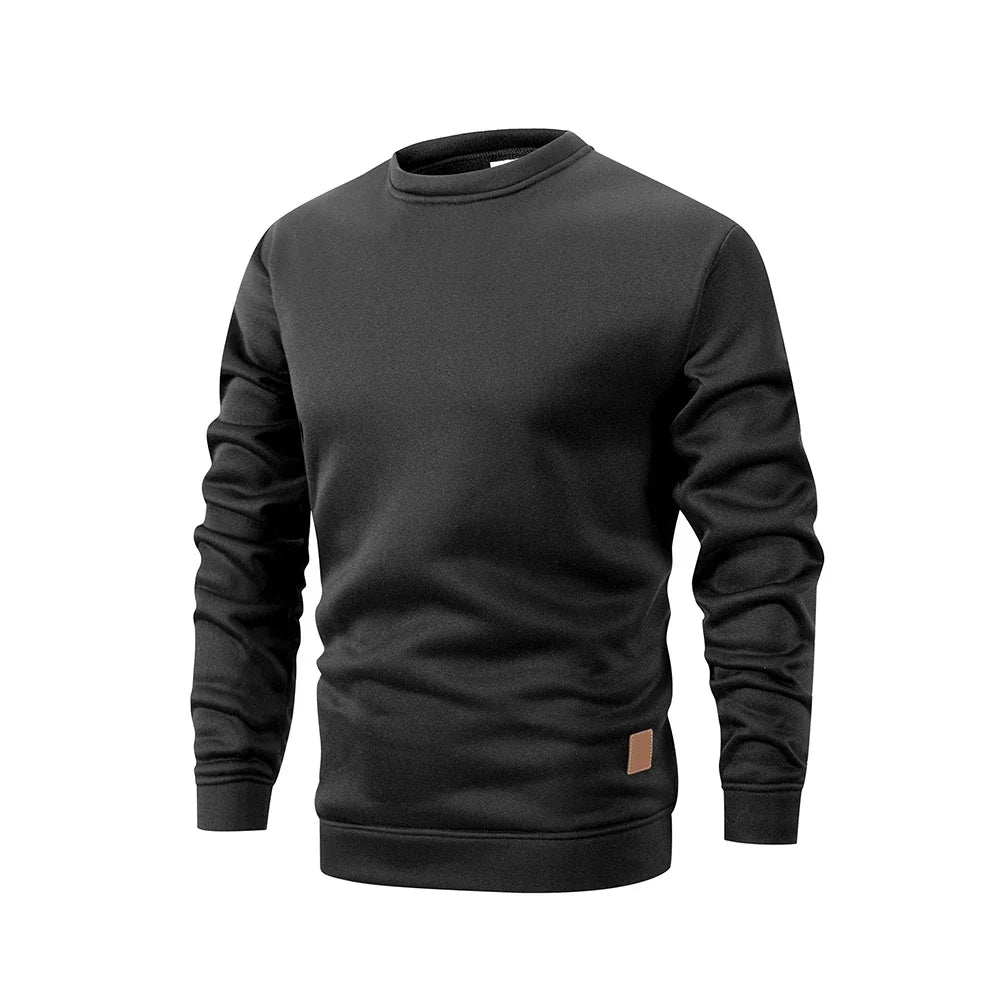 New Men's Sweater Spring Autumn Round Neck Long Sleeve Pullover Casual Sports Sweatshirt High Quality Solid Color Fleece Coat - Matrix Studios