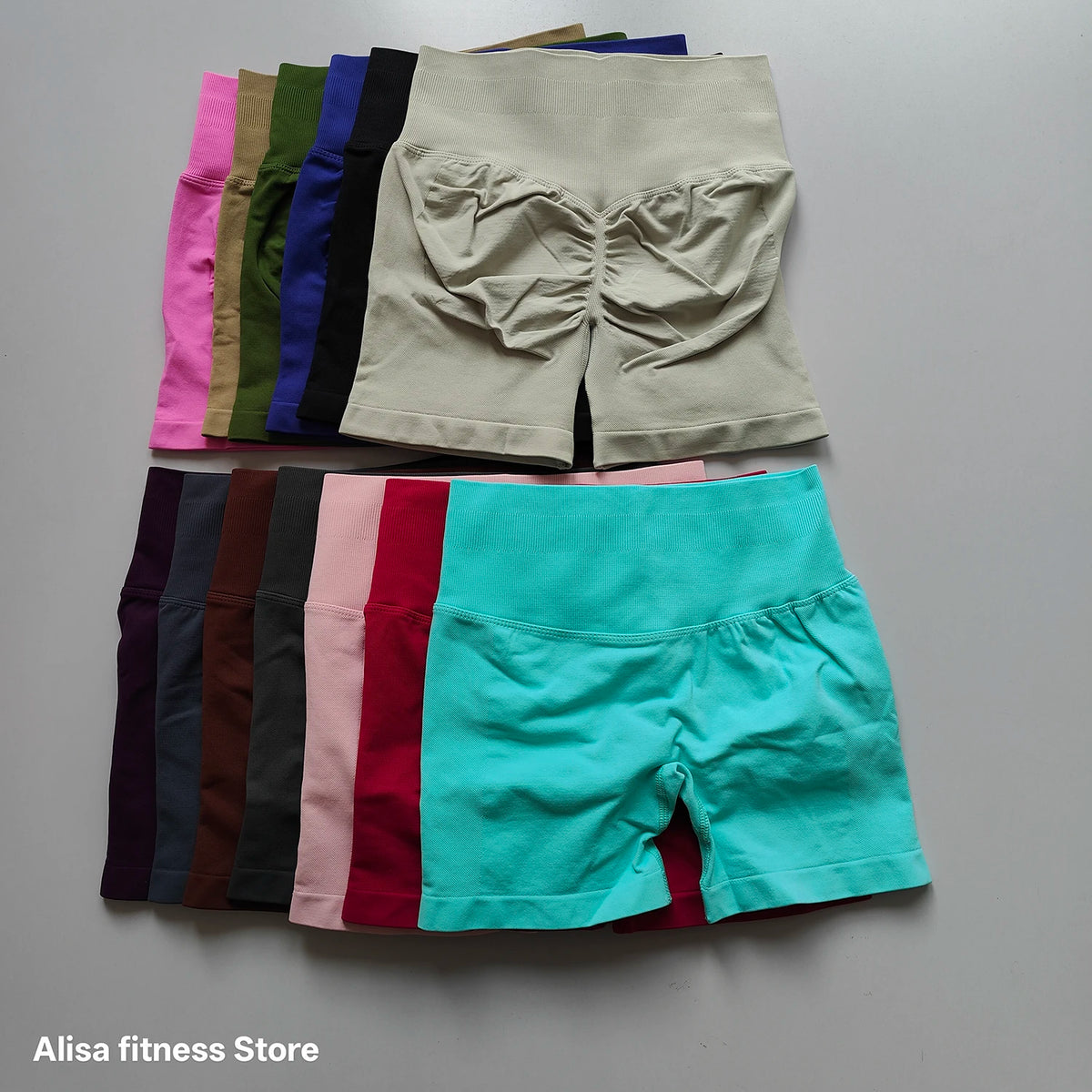 Summer High Waisted Yoga Shorts Tummy Control Seamless Fitness Shorts Sexy Running Fitness Short Pants Solid Color Yoga Leggings - Matrix Studios