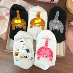 4pcs Funny Abstract 3D Cat Butt Mid-Tube Socks Cartoon Quirky Cotton Casual Socks Cat Egg Floor Sock for Cute Girls Couple Gifts - Matrix Studios