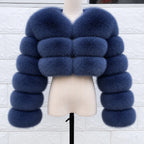 QUEENTINA Real Fox Fur Coat 30cm Women'S New Fashion Winter Leather And Skin White Clothing Natural New In Coats & Jackets - Matrix Studios