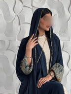 Muslim Women Abayas +Hajib 2pcs Islamic Kaftans Casual Maxi Dresses Arabian Jilbabs Middle Eastern Full Sleeve Open Front Abaya - Matrix-studios.com