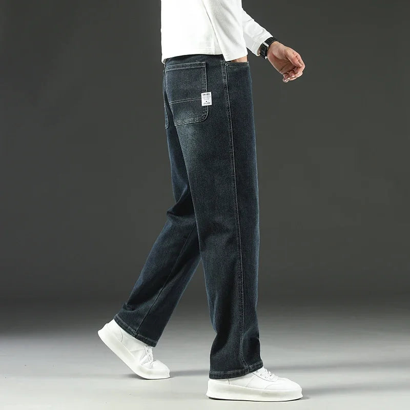 2025 New Style Y2 Spring and Autumn Loose Jeans Men's Baggy Straight Wide Leg Business Casual Pants Brand Men's Clothing - Matrix Studios