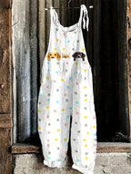 New Summer Women's Jumpsuit Cartoon Dog Print Fashion Cute Casual Jumpsuit Women's Parent-Child Outdoor Travel Lace-Up Jumpsuit - Matrix Studios