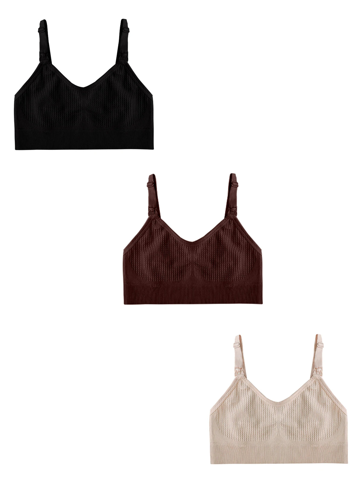 3 Piece Set Of Women'S Breastfeeding Underwear Comfortable Without Steel Rings And Anti Sagging Gathering Breastfeeding Bra - Matrix Studios