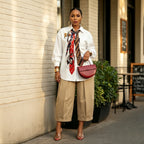 Yeezzi 2026 New Trendy Tie Printed White Shirts For Women Puff Sleeves Loose Buttoned Asymmetric Hem Streetwear Blouses - Matrix-studios.com