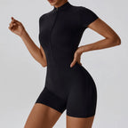 Yoga Boilersuit Long Sleeved Women's Sportswear Gym Zipper Jumpsuits Workout High-intensity Fitness One-piece Skin-tight Garment - Matrix-studios.com