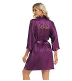 Wedding Bride Bridesmaid Robe Dressing Gown Sexy Women Bathrobe Nightgown Short Sleepwear Casual Flower Kimono Geisha M L XL - Matrix-studios.com