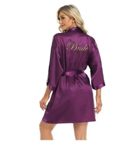 Wedding Bride Bridesmaid Robe Dressing Gown Sexy Women Bathrobe Nightgown Short Sleepwear Casual Flower Kimono Geisha M L XL - Matrix-studios.com