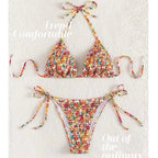 sexy floral print halter bikinis sets biquini high waist thong swimsuit Swimwear Biquini conjunto de bikini tankini beachwear - Matrix-studios.com