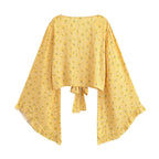 Boho Queens Fashion Women Floral 2025 Beach Summer Short Kimono Ruffles Flare Sleeves Vacation Bohemian Bikini Boho Cover-ups - Matrix Studios