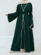 Muslim Abaya Women Dress Dubai Women Dress Bow Caftan Lace-up Floral Dresses Islamic Pakistan Moroccan Kaftan 2026 Robe - Matrix-studios.com