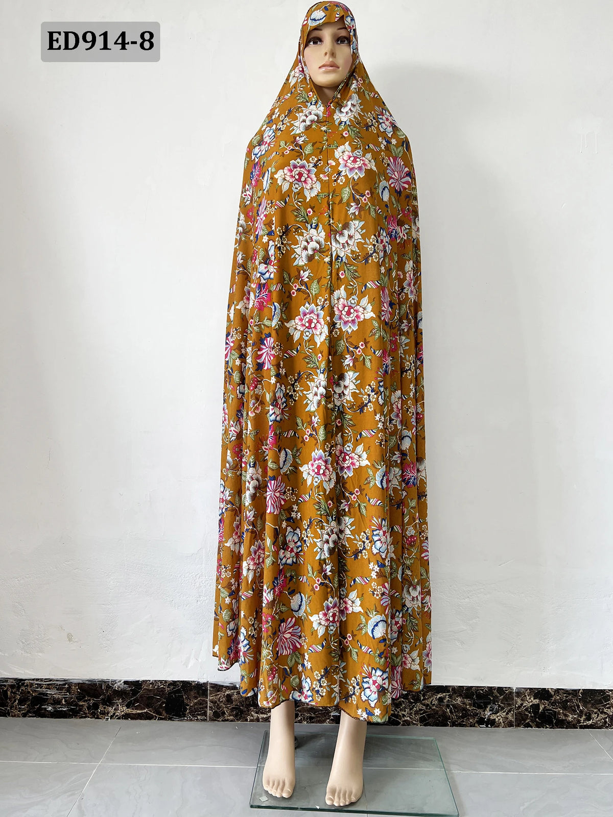 6XL  Muslim Womens Hooded Abaya African Sleeveless Prayer Garment Kaftan Dress With Hijab Floral Dubai Saudi Robe Ramadan - Matrix-studios.com