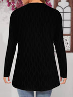 Comfy Fall Cardigan for Women, Casual Elegant Solid Textured Fabric Pocket Front Open Women's Loose Cover Up - Matrix Studios