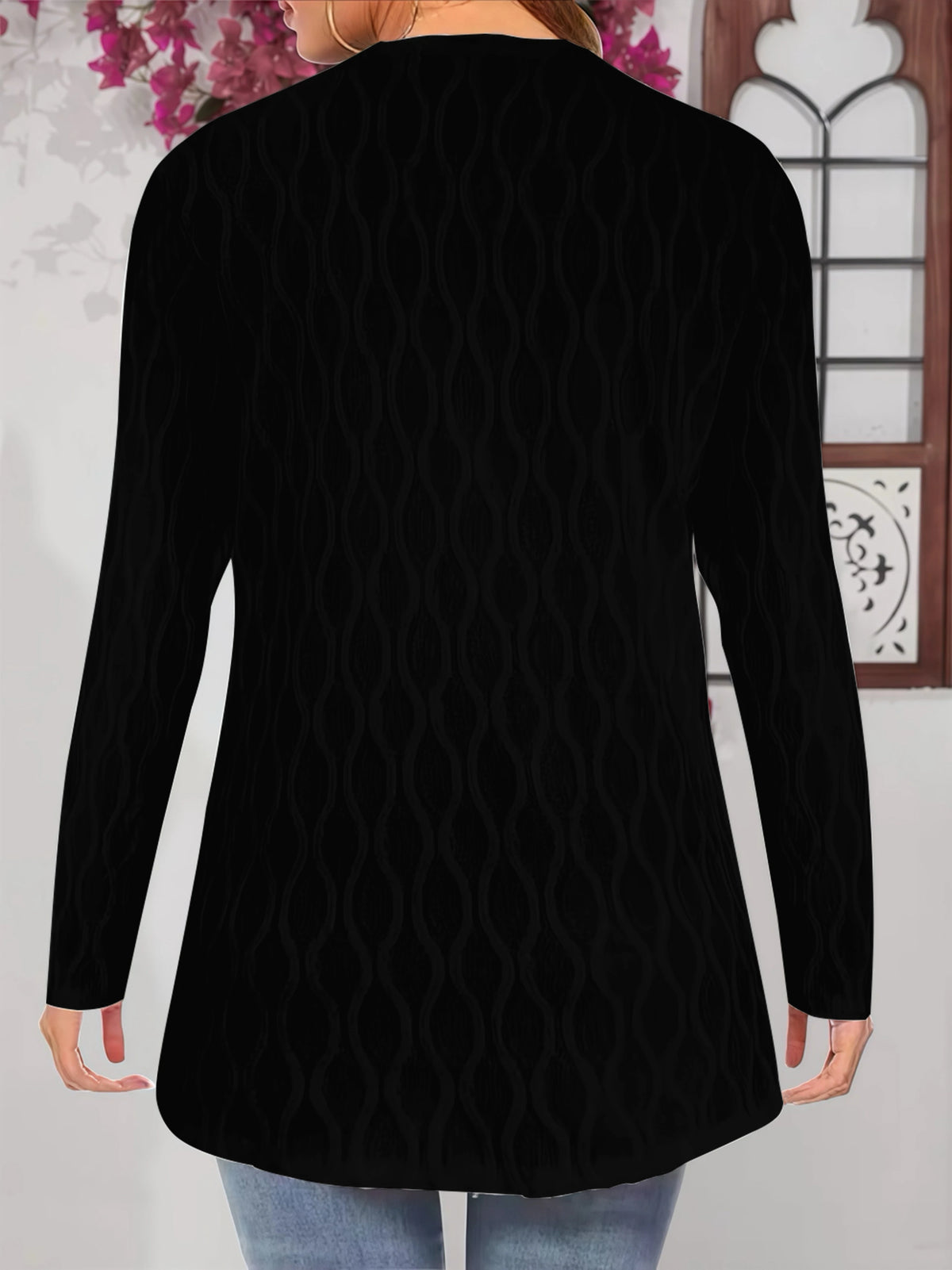 Comfy Fall Cardigan for Women, Casual Elegant Solid Textured Fabric Pocket Front Open Women's Loose Cover Up - Matrix Studios