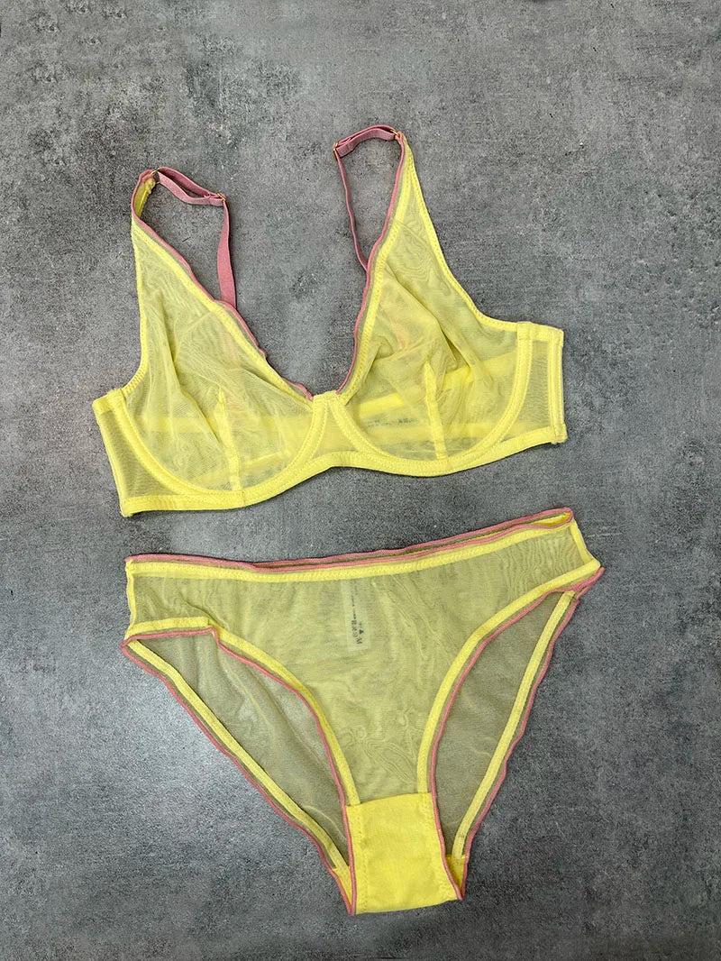 YUQI French Summer Bra - Sexy Euro Color-Block Lingerie | Slim Push-Up Lift & Anti-Sag Support | Anti-Sag Comfort Fit Underwear - Matrix-studios.com