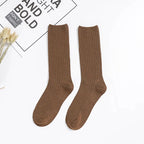 1/3/5 Pairs Women's Ribbed Crew Socks Soft Stretchy Solid Color Slouch Mid-Calf Sock High Quality Elastic Casual Fashion Sox - Matrix Studios