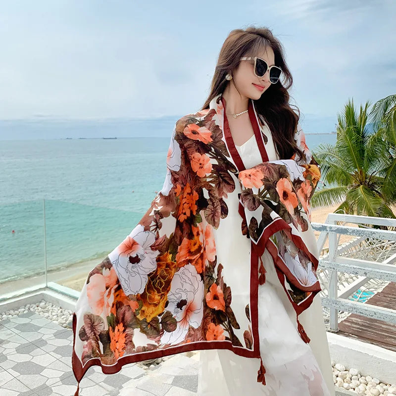 23 Styles 90x180cm Travel Beach Pareo Sunscreen Cover-Ups Women Large Dress Bikini Bathing Brazilian Swimwear Sarong Wrap Scarf - Matrix Studios