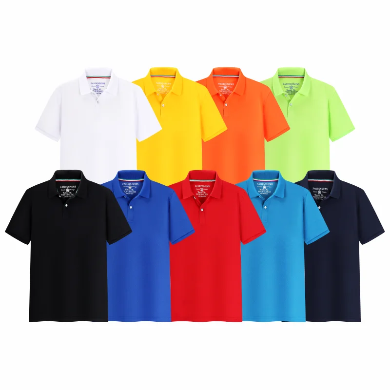 Summer Solid Color Outdoor Casual Lapel Short-sleeve Daily Business Short-sleeve Tops 2024 New Unisex Polo Shirts - Matrix-studios.com