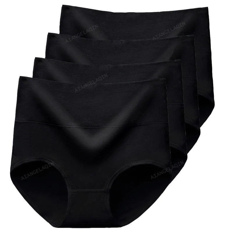 4Pcs Cotton Panties Women High Waist Underwear Body Slim Abdominal Shapers Plus Size Panties Briefs Girls Sexy Lingeries Female - Matrix Studios