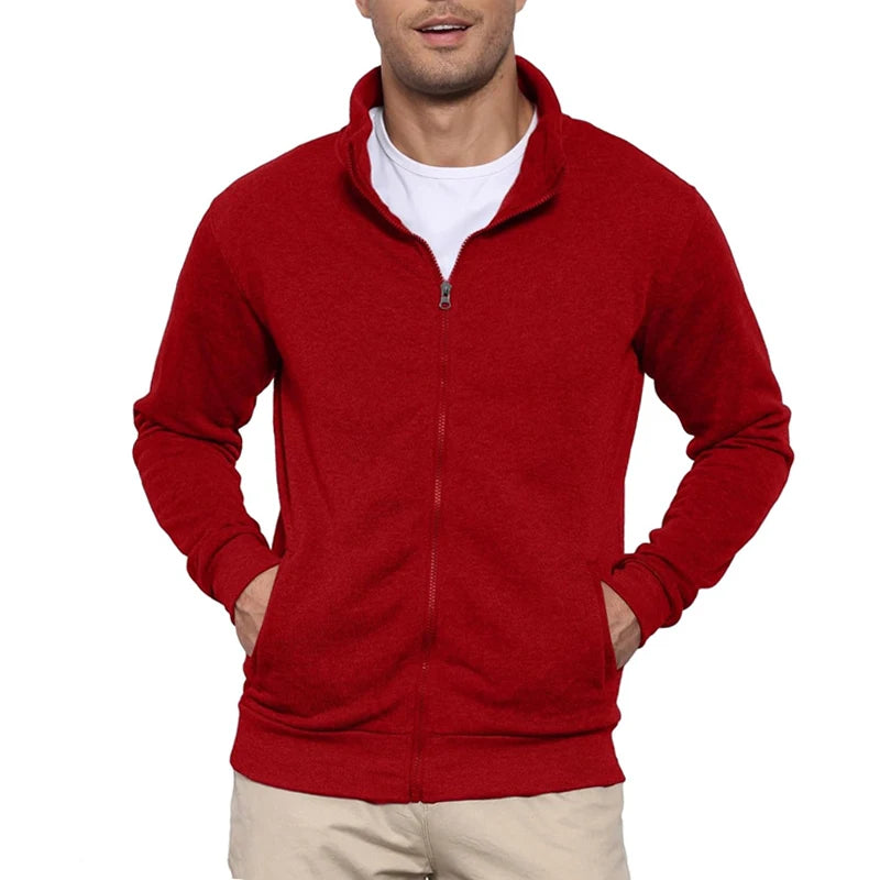 Autumn Men's Sweatshirts Jacket Man Without Hood Zip Coats Outdoor Sport Lightweight Long Sleeve Streetwear Slim Fit Cardigan - Matrix Studios