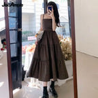 2026 Women's Spring Autumn New Knit Sweater+POLO Vest+Retro Plaid Strap Skirt 3-Piece Suit Lady Elegant Dress Matching Set - Matrix-studios.com