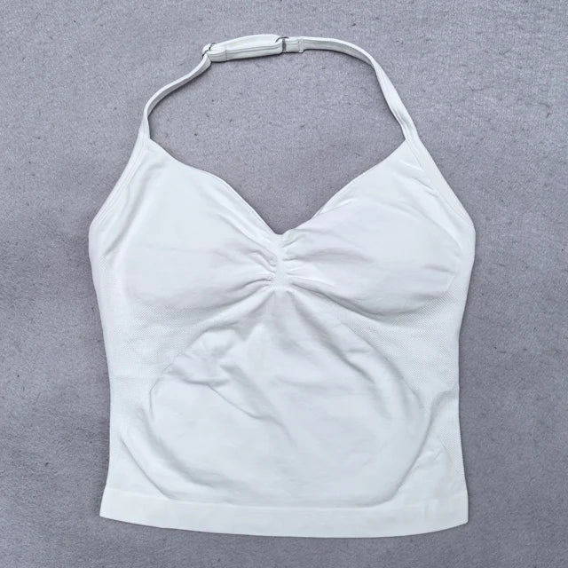 2 Pieces Yoga Set Women Backless Halter Tops High Waist Seamless Shorts Gym Suit Fitness Clothes Sportswear Workout Sets - Matrix-studios.com