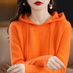 Hooded Sweater Fashion Women Autumn Winter Long Sleeve Solid Color Knitted Hoodies Lady Loose Drawstring Casual Pullover Hoodie - Matrix Studios