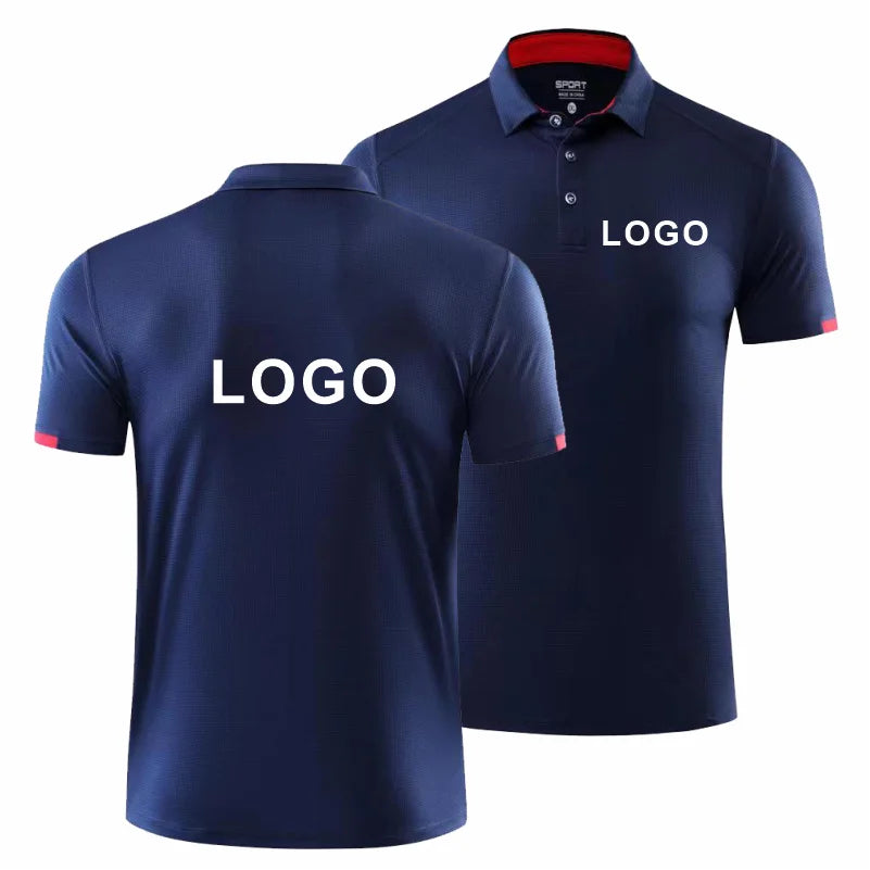 2023 Quick-drying Sports Polo Shirt Custom Design Company Brand Logo/Print Embroidery Breathable Lapel Short Sleeve Tops S-4XL - Matrix-studios.com