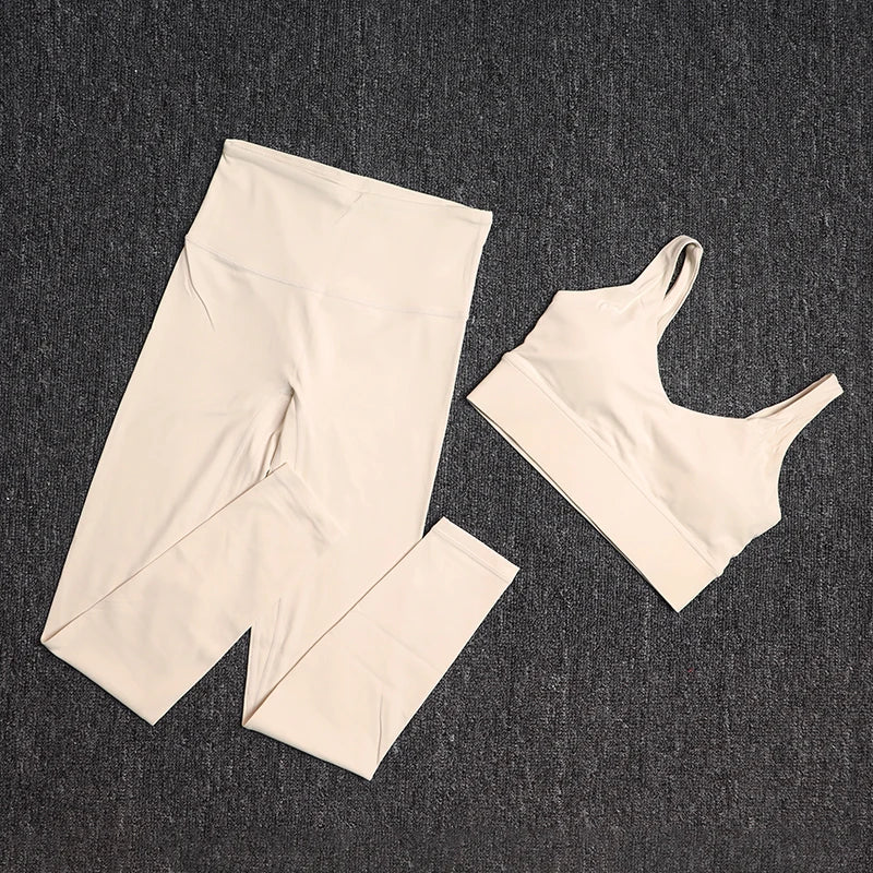 TRY TO BN Gym Sets Woman 2 Piece Sports Bra High Waisted Leggings Fitness Sportswear Women's Tracksuit Yoga Wear Workout Clothes - Matrix-studios.com