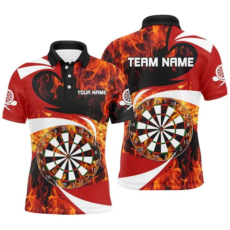 Cool 3D Funny Personalized Flame Darts Custom Darts Polo Shirt For Women Darts Team Jerseys Outfits Gifts For Darts Lovers Tops - Matrix-studios.com