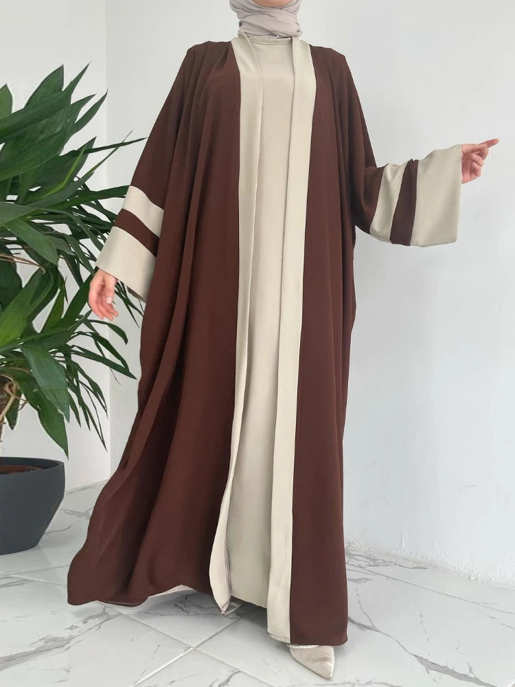 Eid Muslim Dress & Abayas for Women 2 Piece Set Musulman Ensembles Morocco Ramadan Caftan Abaya Kaftan Dubai Arab Long Robe 2024 - Matrix-studios.com