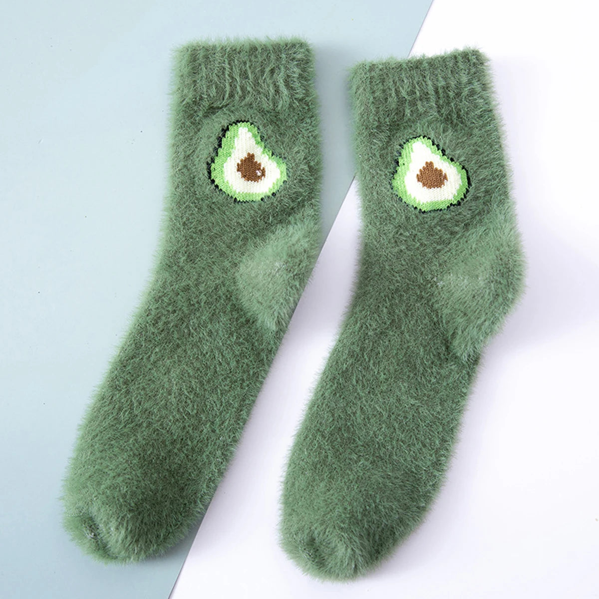 6/5/4/3/2/1Women's Warm Solid Color Floor Socks Non Slip Plush Knitted Coral Fleece Socks No Show Socks - Matrix Studios
