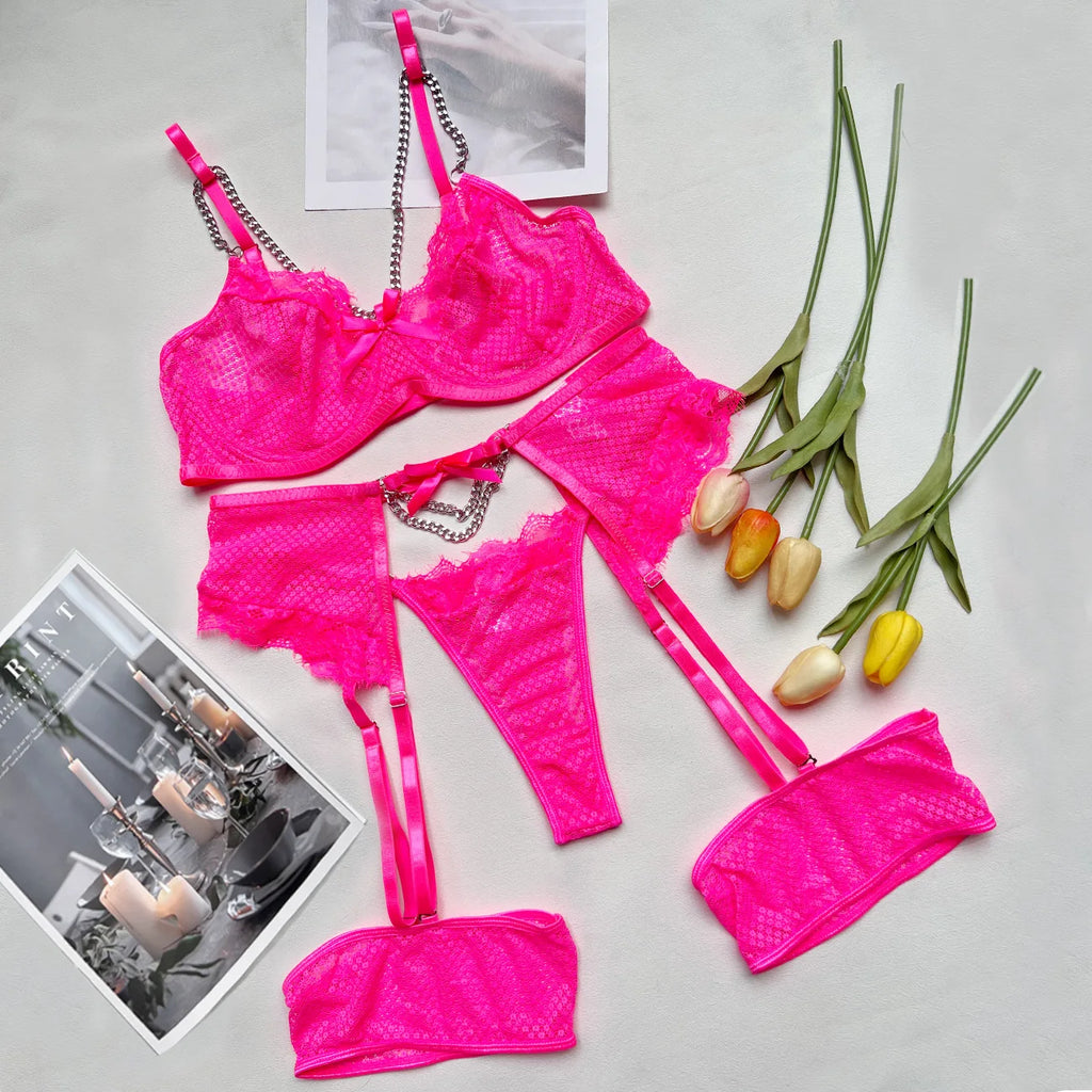 Lingerie Underwear Bras Sets Lace Garter Lingerie Women Intimates 2024 Underwire Bra And Panty Thongs Ladies Underwear Set - Matrix-studios.com