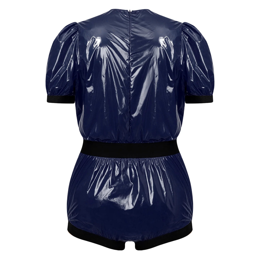 Men Women Waterproof Glossy Bodysuit Leak-proof Washable Diaper Cover Elderly Bedridden Special Needs Adaptive Jumpsuit Swimwear - Matrix Studios