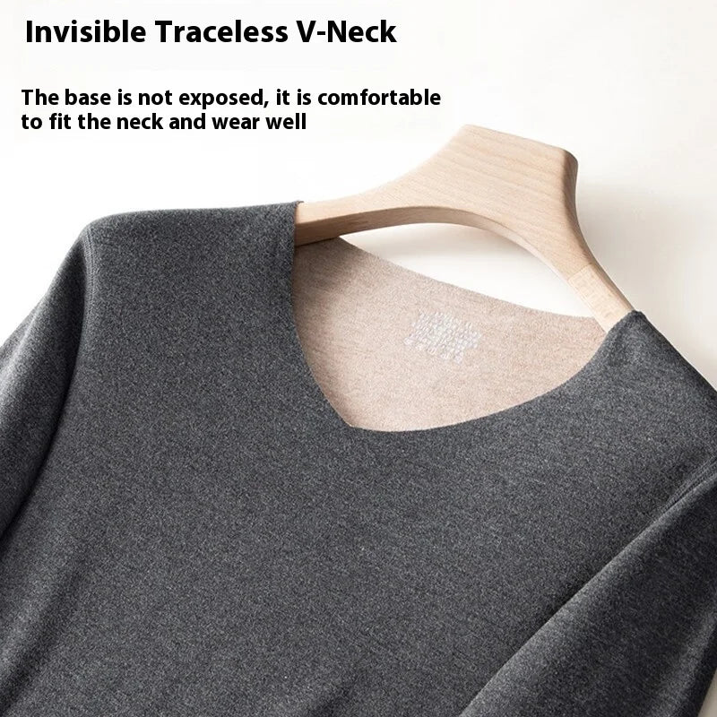 The New Cashmere Silk Thermal Underwear Set of Women's Non-marking Home Wear Wear Grinding Hair Fever Autumn Clothes and Pants - Matrix-studios.com
