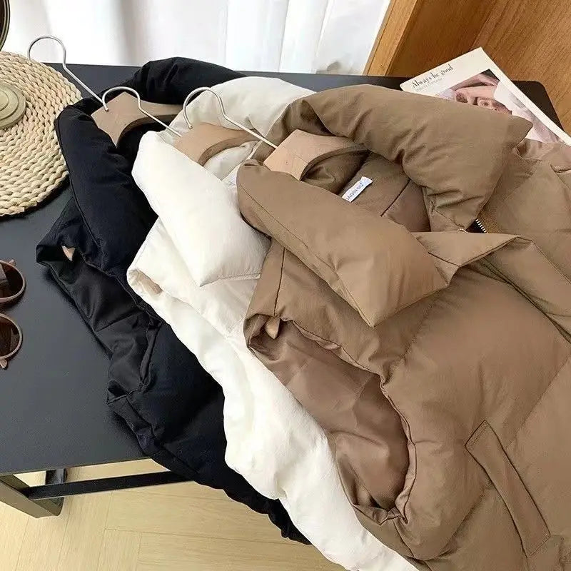 Autumn/winter Women Thickened Warm Vest Casual Sleeveless Solid Cotton-padded Parkas Keep Warm Hem Drawstring Vest Outerwear - Matrix Studios