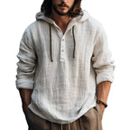 2024 New Men's Casual Blouse Cotton Linen Shirt Loose Tops Long Sleeve Tee Shirt Spring Autumn Casual Men's Shirts - Matrix Studios