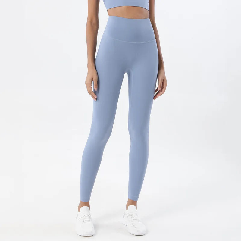 SOISOU Nylon Yoga Pants Gym Leggings Women Girl Fitness Soft Tights High Waist Elastic Breathable No T Line Sports Pants - Matrix-studios.com