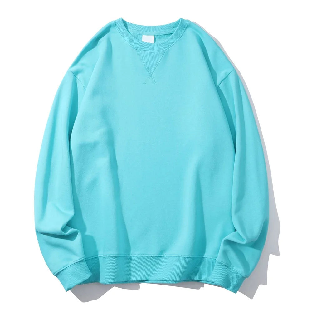 380g Tight Match Heavy Inverted Triangle Loose Versatile Solid Cotton Vintage Autum Winter Long Sleeve Round Neck Sweater - Matrix Studios