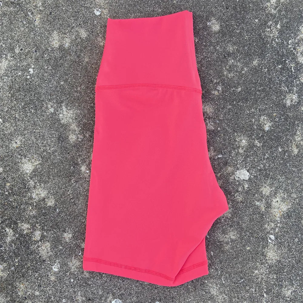 Solid Color High Waist Yoga Short Leg Cycling Women Fitness Sports Short Comprehensive Training Jog Squat Proof Internal Pocket - Matrix Studios