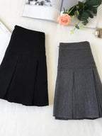 ZOKI Vintage Gray Pleated Skirt Women Kawaii High Waist Mini Skirts Korean Fashion School Uniform Harajuku Streetwear Spring - Matrix-studios.com